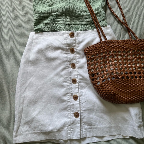 GAP - Cute Linen White Skirt - Picture 2 of 9